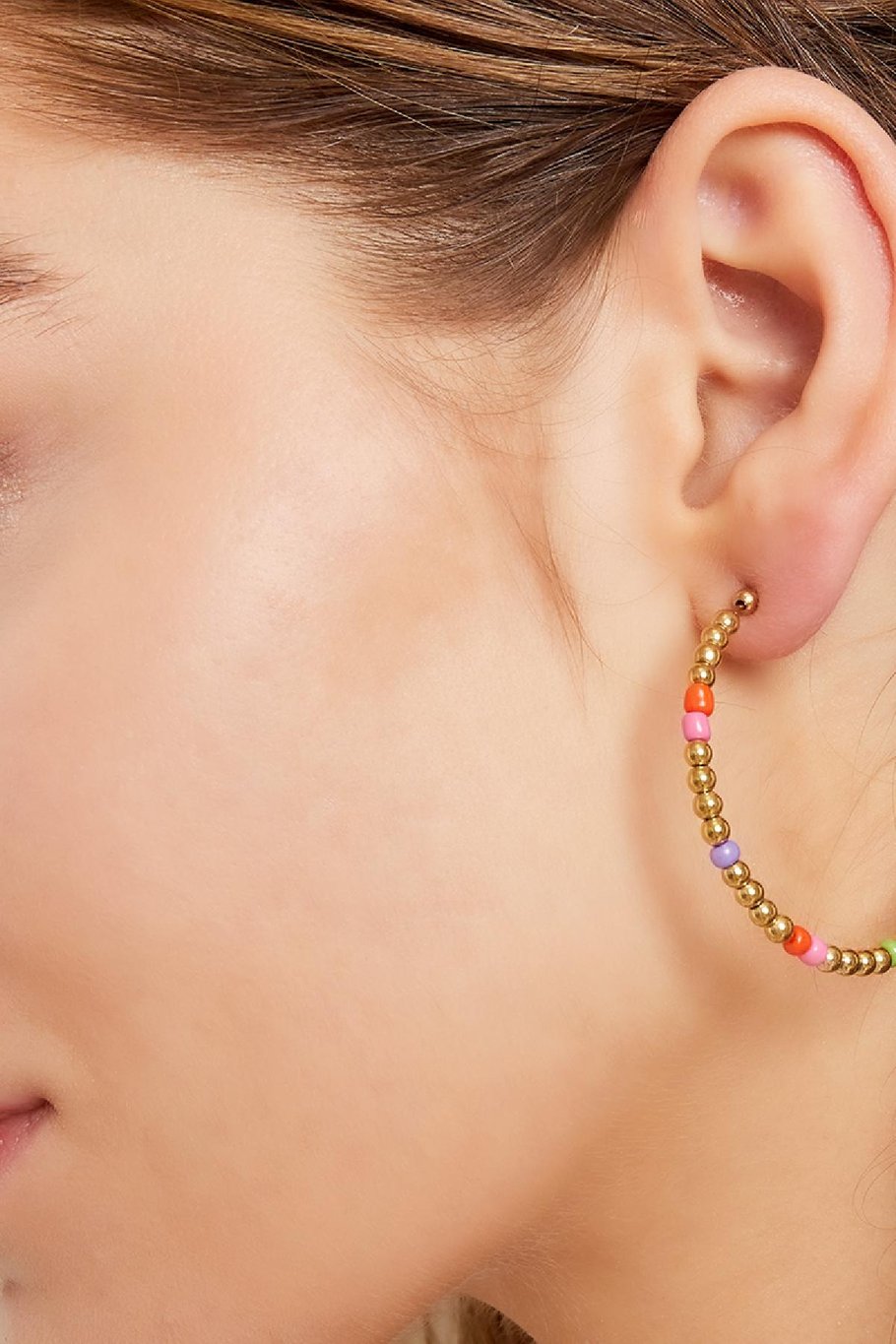 Pendientes de perlas de colores - colección #summergirls Rosado Acero inoxidable Imagen3